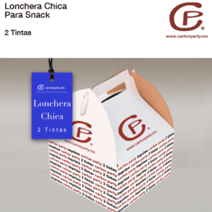 Lonchera Chica Blanca para Snack / Impresión 2 Tintas