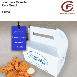 Lonchera Grande Blanca para Snack / Impresión 1 Tinta