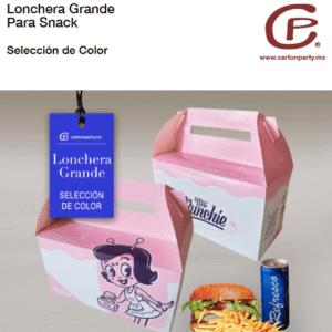 Lonchera Grande Blanca para Snack / Impresión Selección de Color