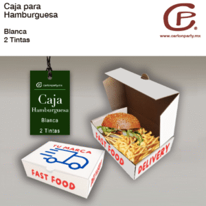Caja para hamburguesa blanca